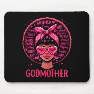 Tapis De Souris Marraine maman femme noire afro-américaine heureus