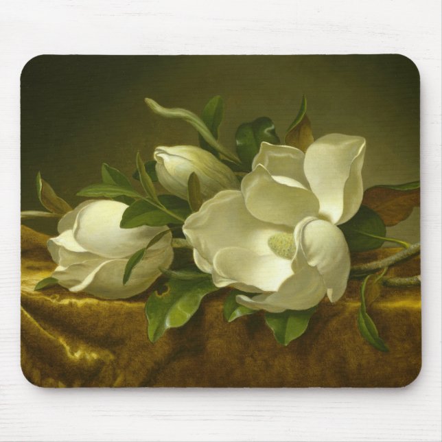 Tapis De Souris Martin Johnson Heade - Magnolias sur Gold Velvet (Devant)
