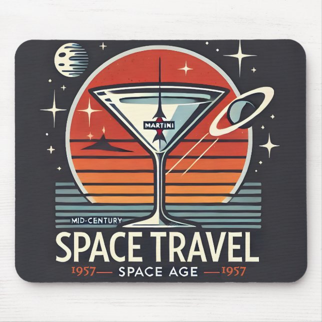 Tapis De Souris Martini Space Travel 1957 Space Age Logo (Devant)