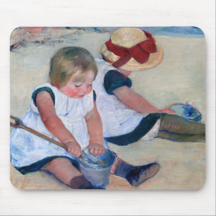 Tapis De Souris Mary Cassatt Enfants Jouant sur la Plage 1884
