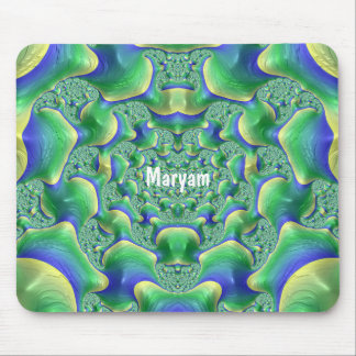 Tapis De Souris MARYAM ~ Zany Green, Jaune et Bleu Souris Pad