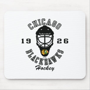 Tapis De Souris Masque de hockey des Blackhawks de Chicago rouge N