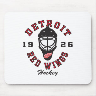 Tapis De Souris Masque de hockey des Red Wings de Détroit Gris Off
