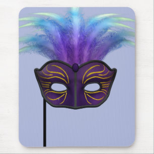 Tapis De Souris Masque de mascarade violet pour la fête du carnava