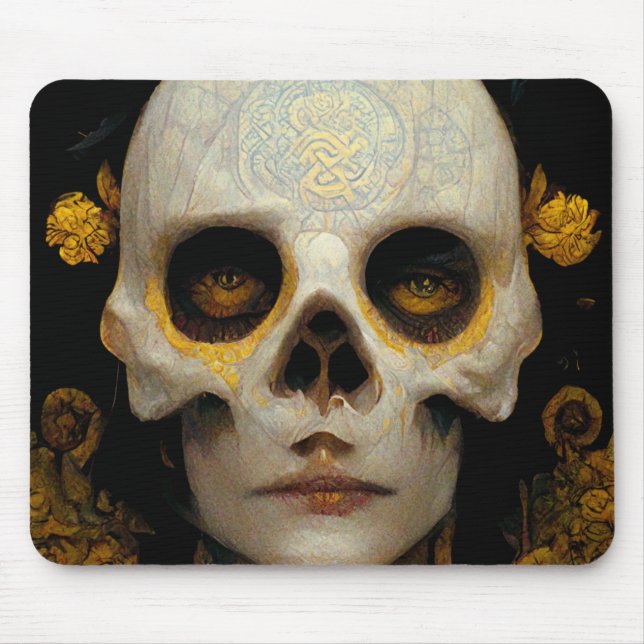 Tapis De Souris Masque de mort Imaginaire Sci-Fi Art (Devant)