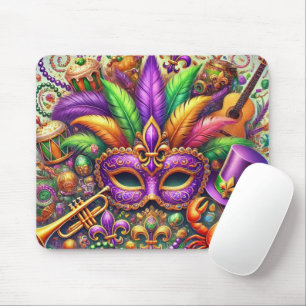 TAPIS DE SOURIS MASQUE MARDI GRAS AUX COULEURS BRILLANTES