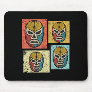 Tapis De Souris Masques Vintage Lucha Libre Drôles Rétro Mexicain 