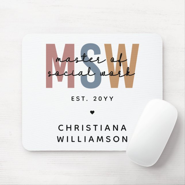 Tapis De Souris Master en travail social en MSW (Avec souris)