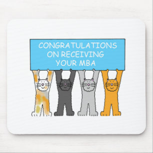 Tapis De Souris Masters Degree Félicitations Cartoon Cats