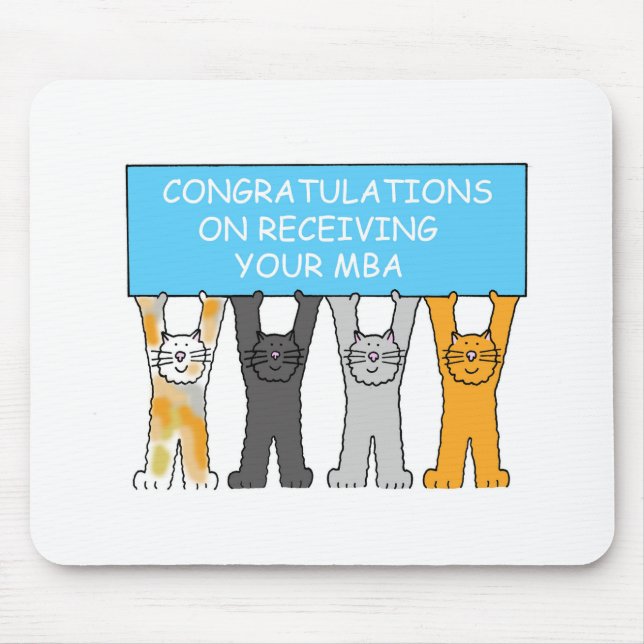 Tapis De Souris Masters Degree Félicitations Cartoon Cats (Devant)