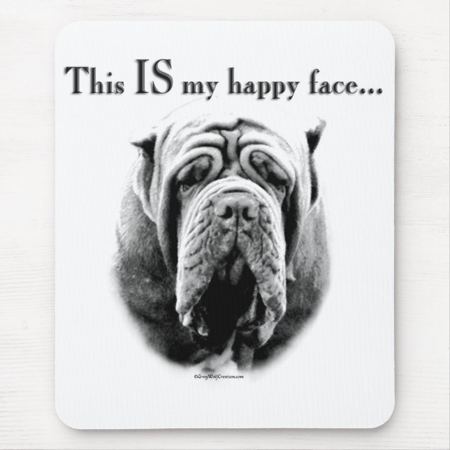 Tapis De Souris Mastiff napolitain, joyeux visage (Devant)
