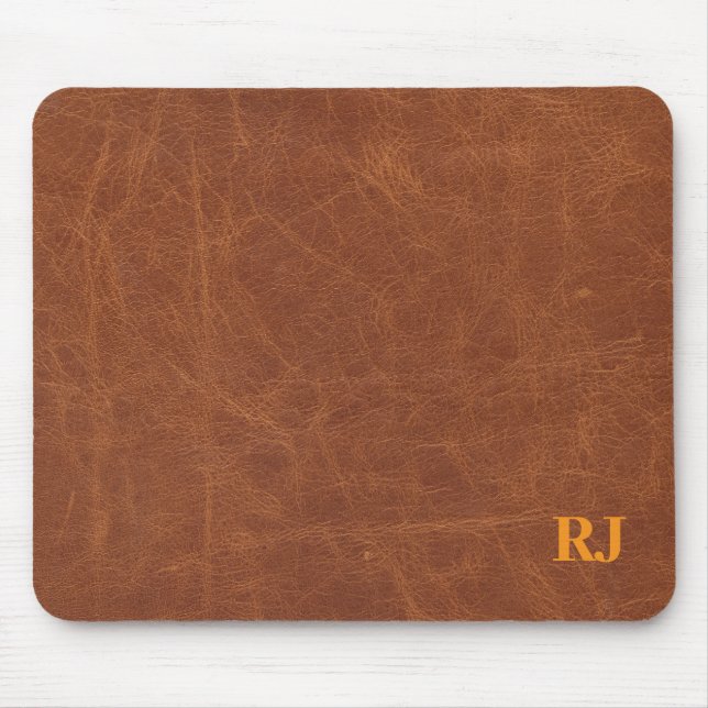 Tapis De Souris Mat De Bureau En Cuir Brown - Accès Bureau Élégant (Devant)