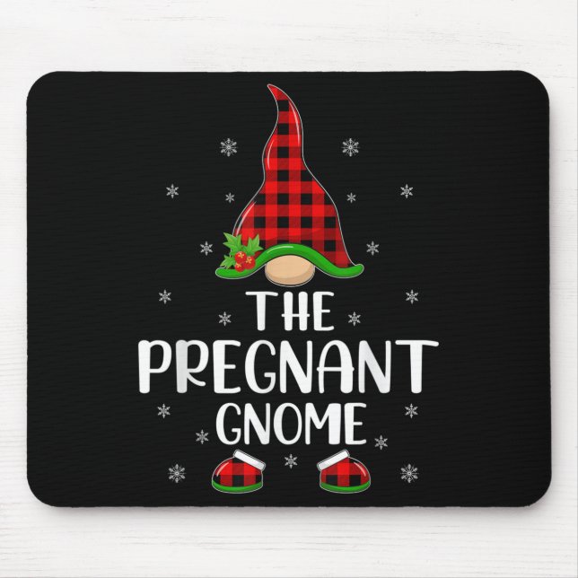 Tapis De Souris Matching Family Buffalo Plaid The Pregnant Gnome C (Devant)