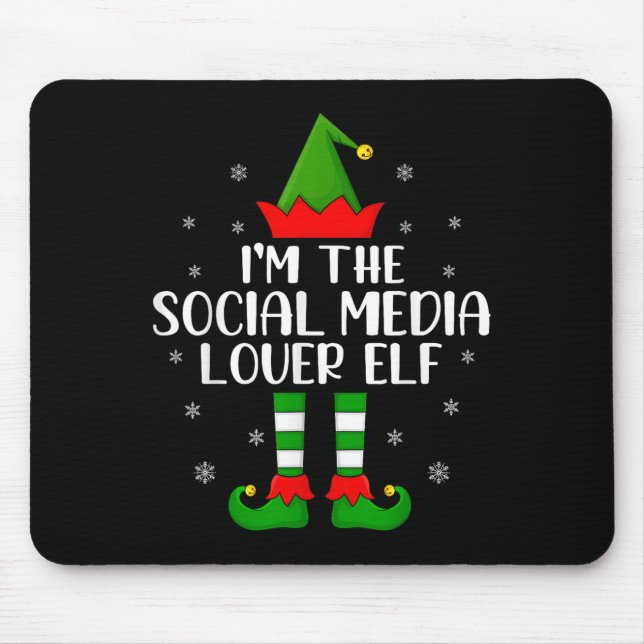 Tapis De Souris Matching Family I'm The Social Media Lover Elf Chr (Devant)