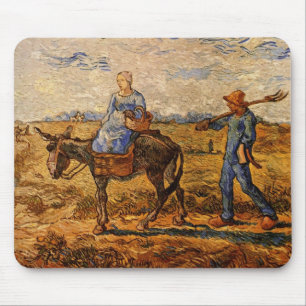 Tapis De Souris Matin, Couple de paysans par Vincent van Gogh