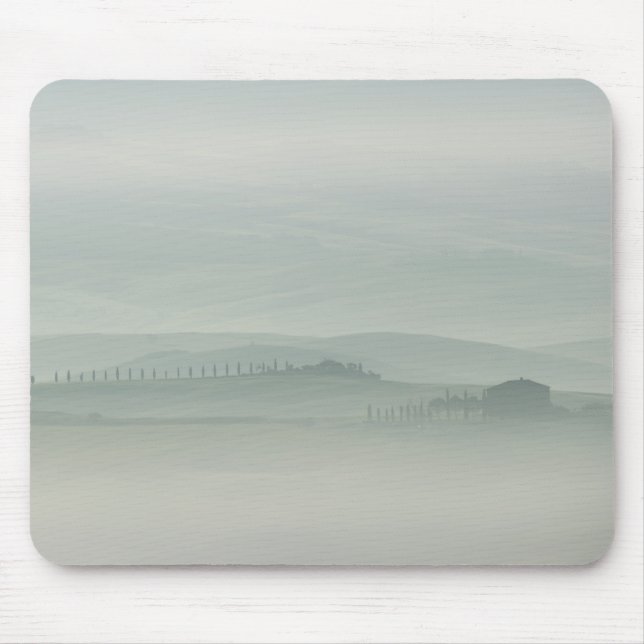 Tapis De Souris Matin en pastel en Toscane brumeuse (Devant)