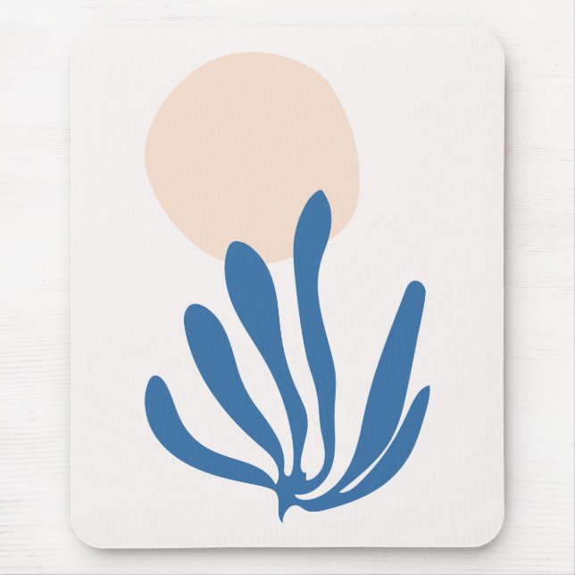 Tapis De Souris Matisse inspiré Celadon Blue, Peach Leaf Cutout (Devant)