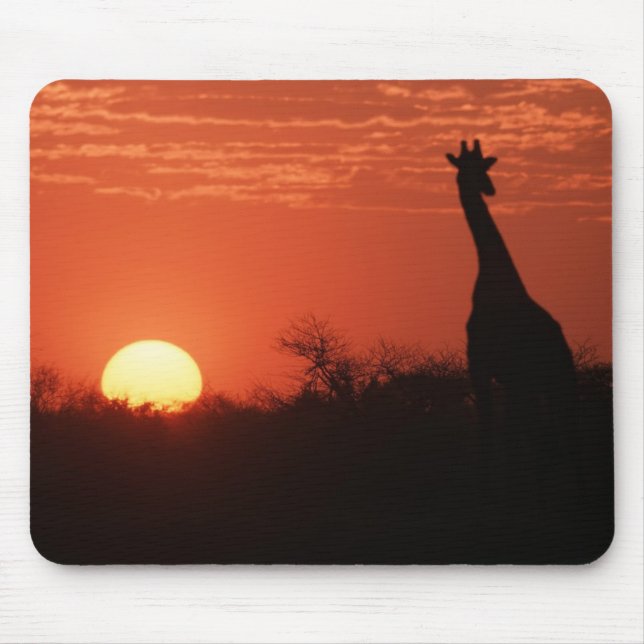 Tapis De Souris Mauspad Giraffe Coucher de soleil (Devant)