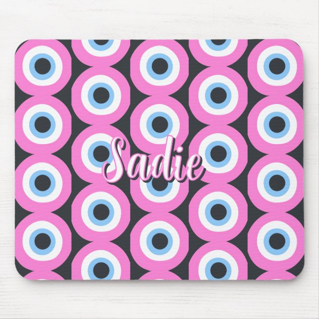 Tapis De Souris mauvais œil rose personnalisable  (Devant)