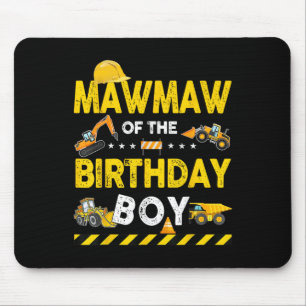 Tapis De Souris Mawmaw De L'Anniversaire Boy Construction Ouvrier 