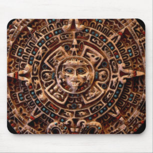 Tapis De Souris Mayan-Aztec Sacré Calendrier Soleil Art Mousepad