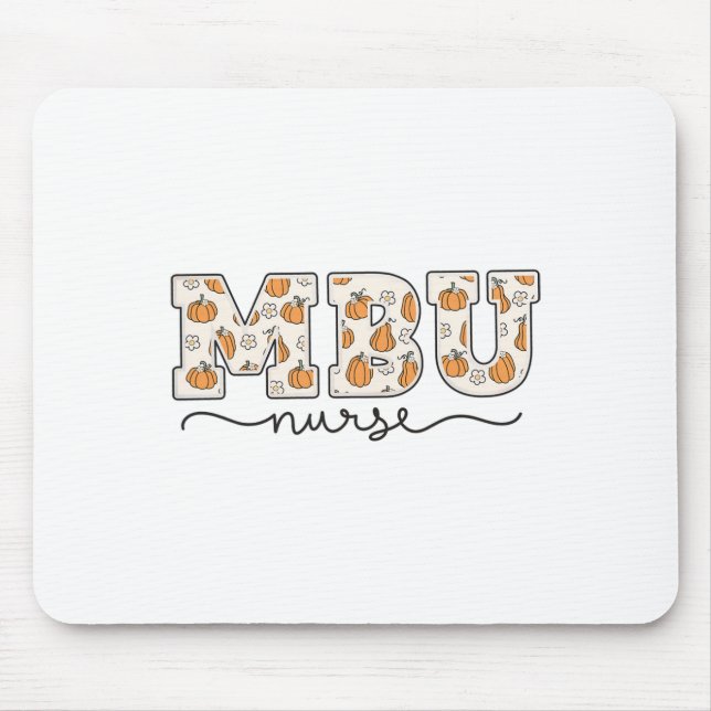 Tapis De Souris Mbu Infirmière Citrouille Automne Mère (Devant)