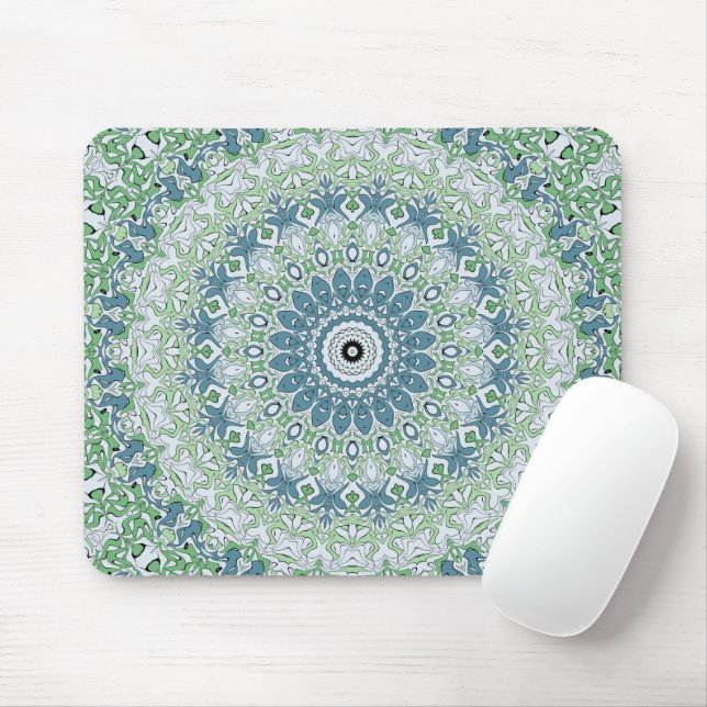 Tapis De Souris Médaille du littoral bleu et vert Motif (Avec souris)