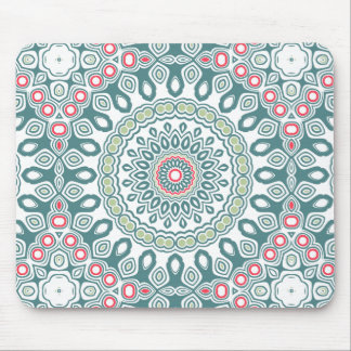 Tapis De Souris Médaillon de style global sarcelle et vert