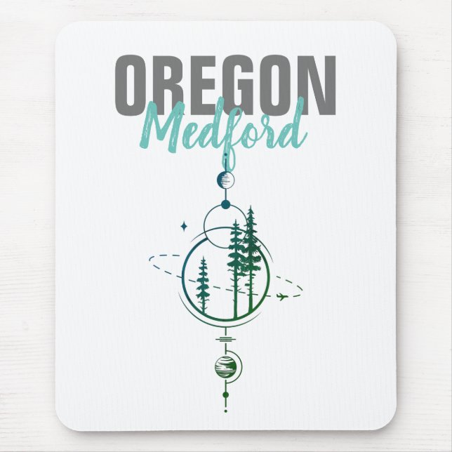 Tapis De Souris Medford Oregon Arbres géométriques (Devant)