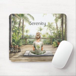 Tapis De Souris Méditation Yoga Sérénité Féminine
