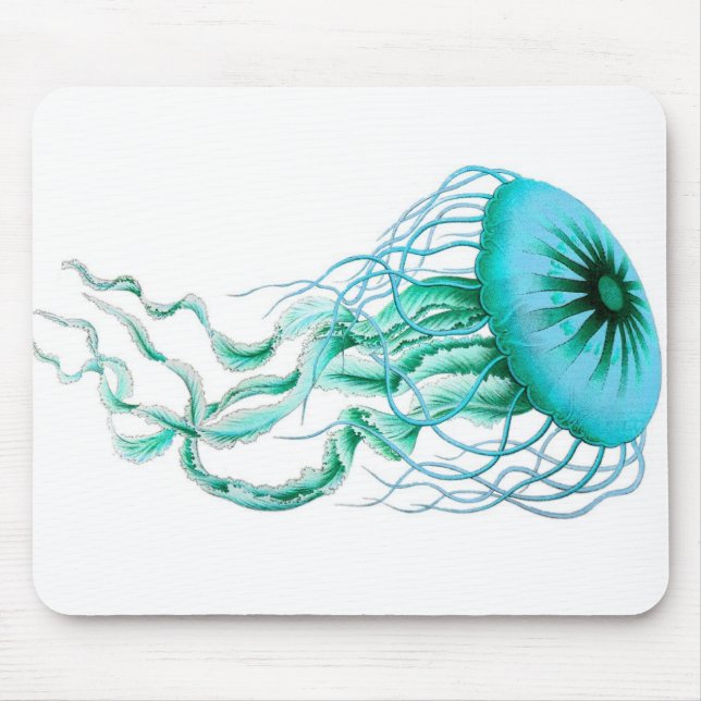 Tapis De Souris Méduses de turquoise nautiques/tapis de souris de (Devant)