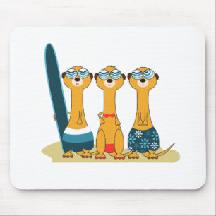 Tapis De Souris Meercats surfant
