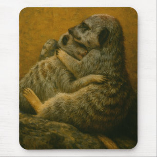 Tapis De Souris Meerkat Embrace - Imprimerie d'art faunique
