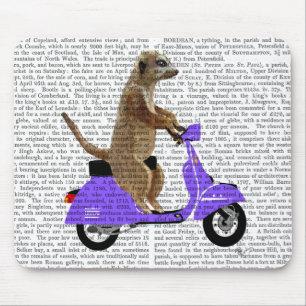 Tapis De Souris Meerkat sur le vélomoteur de lilas