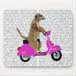 Tapis De Souris Meerkat sur le vélomoteur de rose