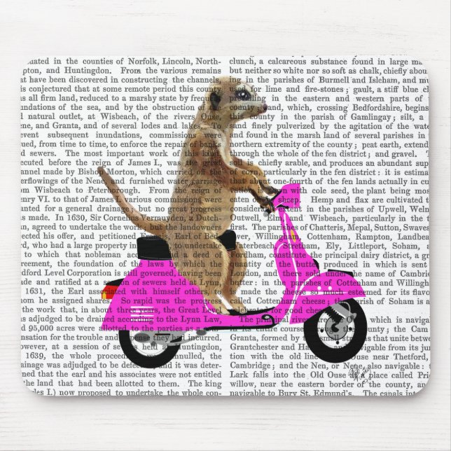 Tapis De Souris Meerkat sur Pink Moped (Devant)