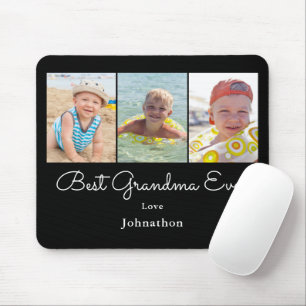 Tapis De Souris Meilleur collage photo grand-mère Mousepad