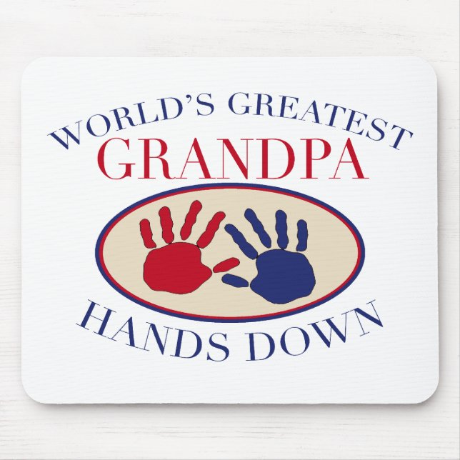 Tapis De Souris Meilleur Grand-Père Haut la Main (Devant)