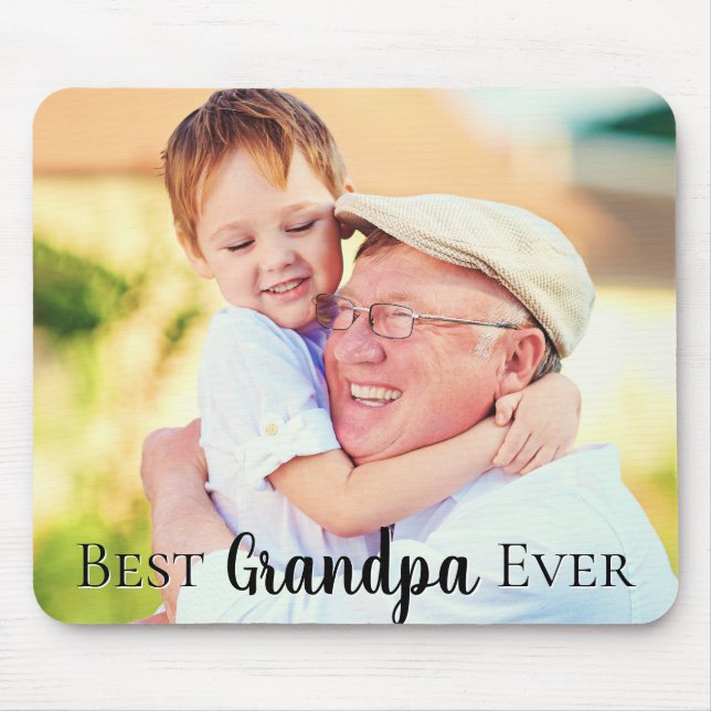 Tapis De Souris Meilleur Grand-Père Pops Papa Jamais Photo (Devant)