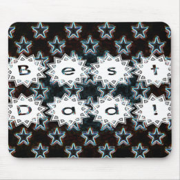 Tapis De Souris Meilleur papa avec les étoiles de néon