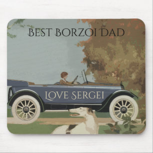 Tapis De Souris Meilleur Papa Borzoï Personnalisé