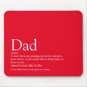Tapis De Souris Meilleur Papa Daddy Père Définition Amusante Rouge