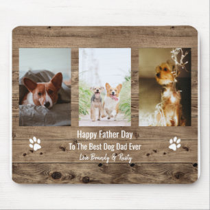 Tapis De Souris Meilleur Papa de Chien Photo Fête des Pères