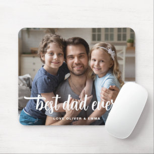 Tapis De Souris Meilleur Papa de Tous les Temps Script Photo pour
