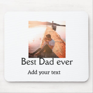 Tapis De Souris Meilleur papa jamais ajouter nom image fête des pè