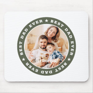Tapis De Souris Meilleur Papa Jamais Étoile Moderne Photo Personna