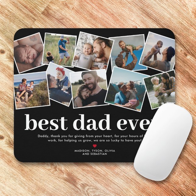 Tapis De Souris Meilleur papa Jamais Fête des pères Photo Collage (Créateur téléchargé)