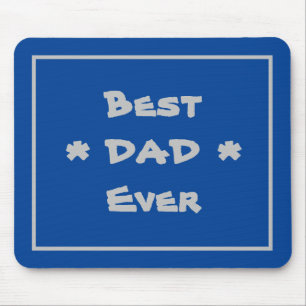 Tapis De Souris Meilleur Papa Jamais Simple Élégant Moderne Bleu &
