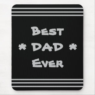 Tapis De Souris 'Meilleur Papa Jamais' Simple Élégant Moderne Gris