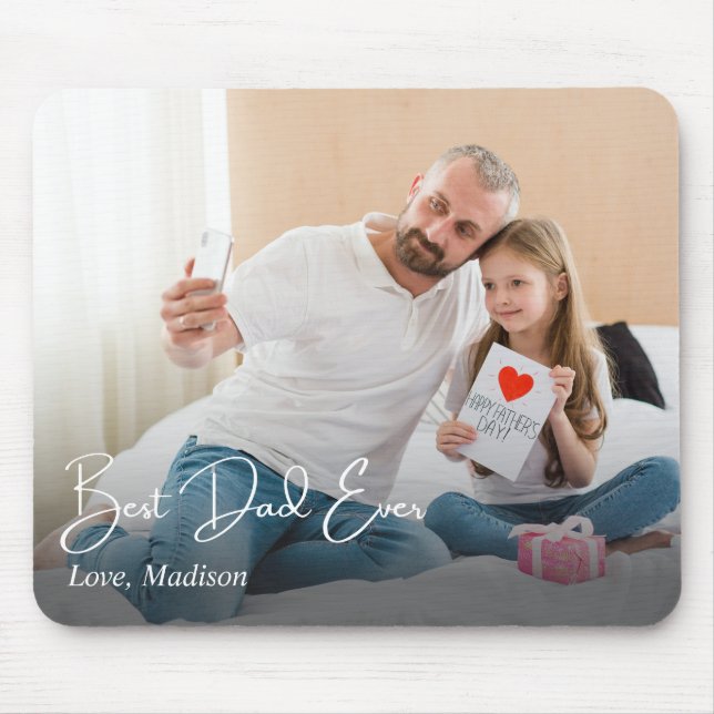 Tapis De Souris Meilleur papa jamais une simple photo personnalisé (Devant)